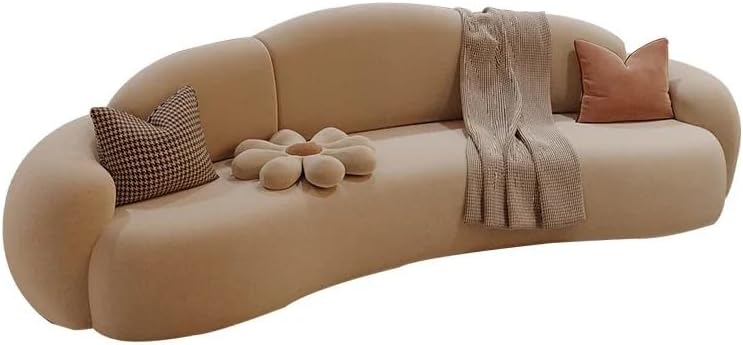 Aroma Homes Modern Curved Sofa Set – Cloud-Inspired Living Room Couch with Soft Armchairs & Ottomans (Red, Single Seater) - Image 4